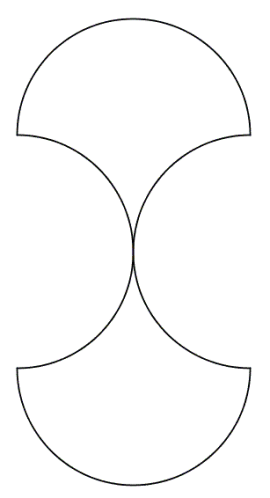 Man starter med et kvadrat. Man erstatter så to motstående sider med halvsirkler som vender innover (dvs siden i kvadratet er diameter i halvsirkel). De to andre sidene i kvadratet erstattes med halvsirkler som vender utover.